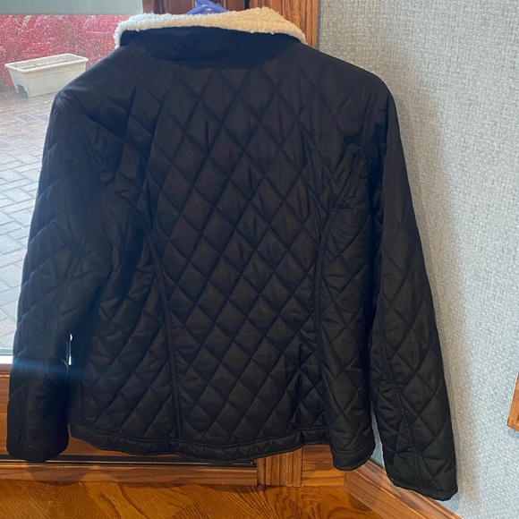 Michael Kors Women's Quilted Puffer Jacket Coat Size L Black with Faux Fur Colla - Picture 3 of 3